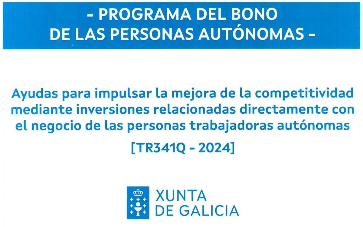 Cartel del Bono de las Personas Autónomas de Xunta de Galicia